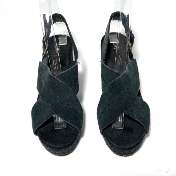 Toms Ibiza Black Platform Slingback Sandals - Picture 2 of 9